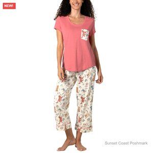 100% Cotton Capri Pajama Set with Scoop Neck Top